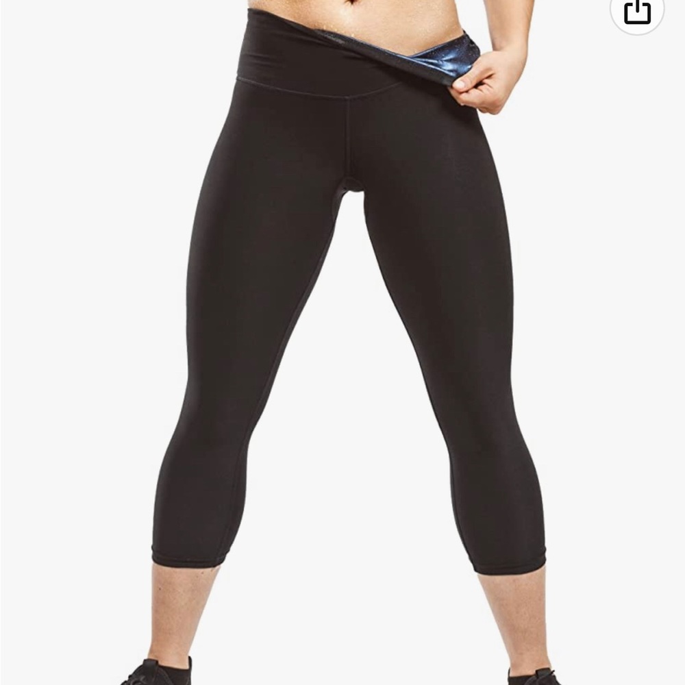Sweat Shaper Sauna Leggings Compression High Waist Yoga Pants Thermo Sweat Capri